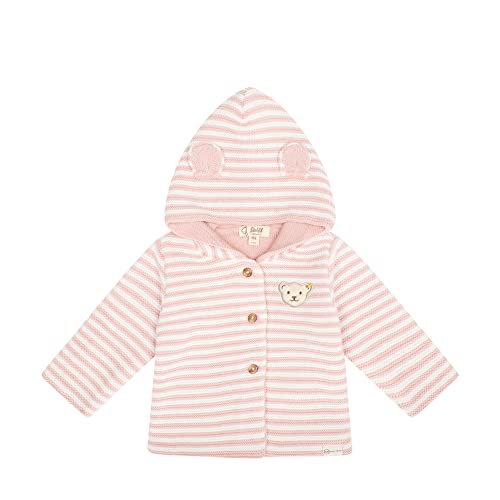 Steiff Unisex Baby Strickjacke mit Kapuze Jacke, Rosa, 86 von Steiff