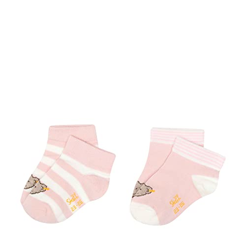 Steiff Unisex Kids Mini Basic Socken 2er Pack GOTS, Silver PINK, 30 von Steiff