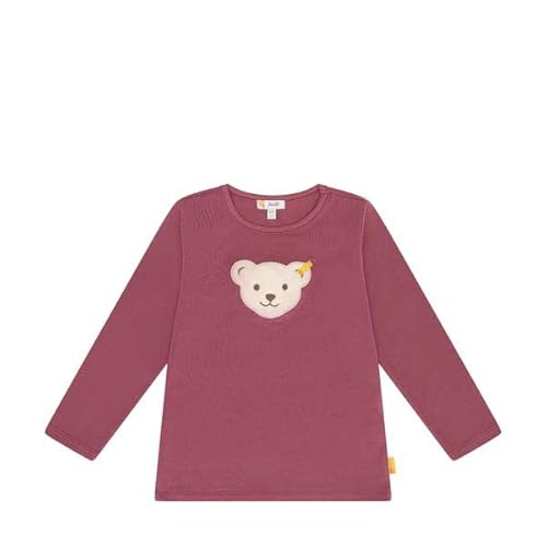 Steiff Unisex Kids T Langarm Teddykopf mit Squeezer Shirt, Maroon, 122 von Steiff