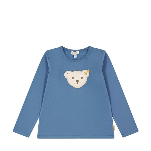 Steiff Unisex Kinder T-Shirts Langarm, Classic, Bijou Blue, 122 von Steiff