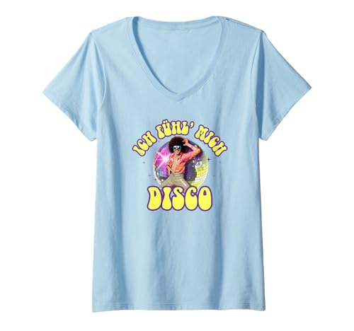 Damen Ich fühl Mich Disco Disko Malle Steiffen Christian Schlager T-Shirt mit V-Ausschnitt Damen Ich fühl Mich Disco Disko Malle Steiffen Christian Schlager T-Shirt mit V-Ausschnitt von Steiffen Christian Disco Disko Kostüm Karneval