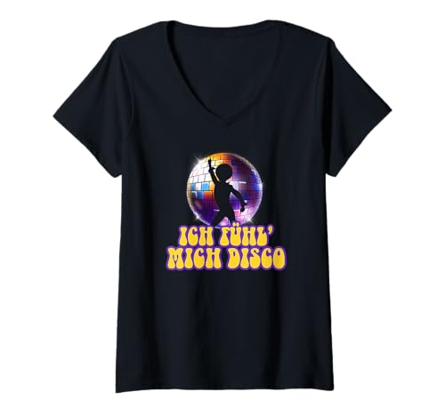 Damen Ich fühl mich Disco Disko Malle Steiffen Christian Schlager T-Shirt mit V-Ausschnitt Damen Ich fühl mich Disco Disko Malle Steiffen Christian Schlager T-Shirt mit V-Ausschnitt von Steiffen Christian Disco Disko Kostüm Karneval