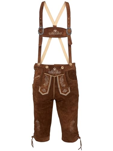 STEIGENHÖFER Lederhose Herren Tracht Kniebund - Reinhold - Trachtenhose mit Trägern - 100% Rindsleder - Traditionelle Echtlederhose - Ideal für Dein Oktoberfest Herren Outfit - Mittelbraun - 56 von Steigenhöfer Manufaktur