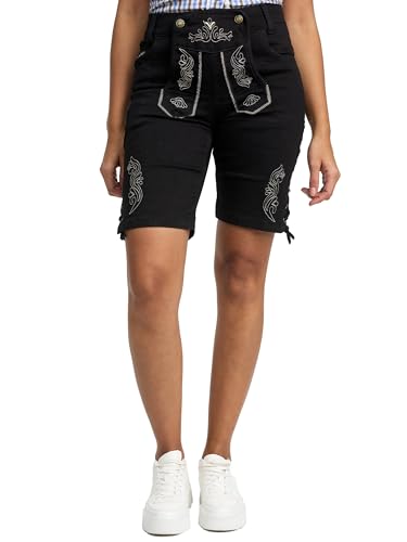 Steigenhöfer Manufaktur – Damen Trachten Jeans Shorts mit Stretch - Für Oktoberfest, Events und Freizeit, Farbe: Denim Schwarz, Größe: M von Steigenhöfer Manufaktur