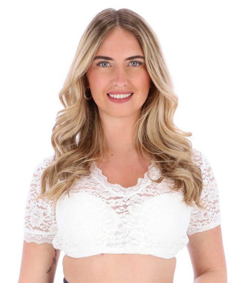 Steigenhöfer Manufaktur Dirndlbluse - LENI - Dirndl Bluse Damen mit V Ausschnitt - Trachtenbluse Kurzarm Weicher Stoff mit angenehmen Tragegefühl - Ideal fürs Oktoberfest von Steigenhöfer Manufaktur