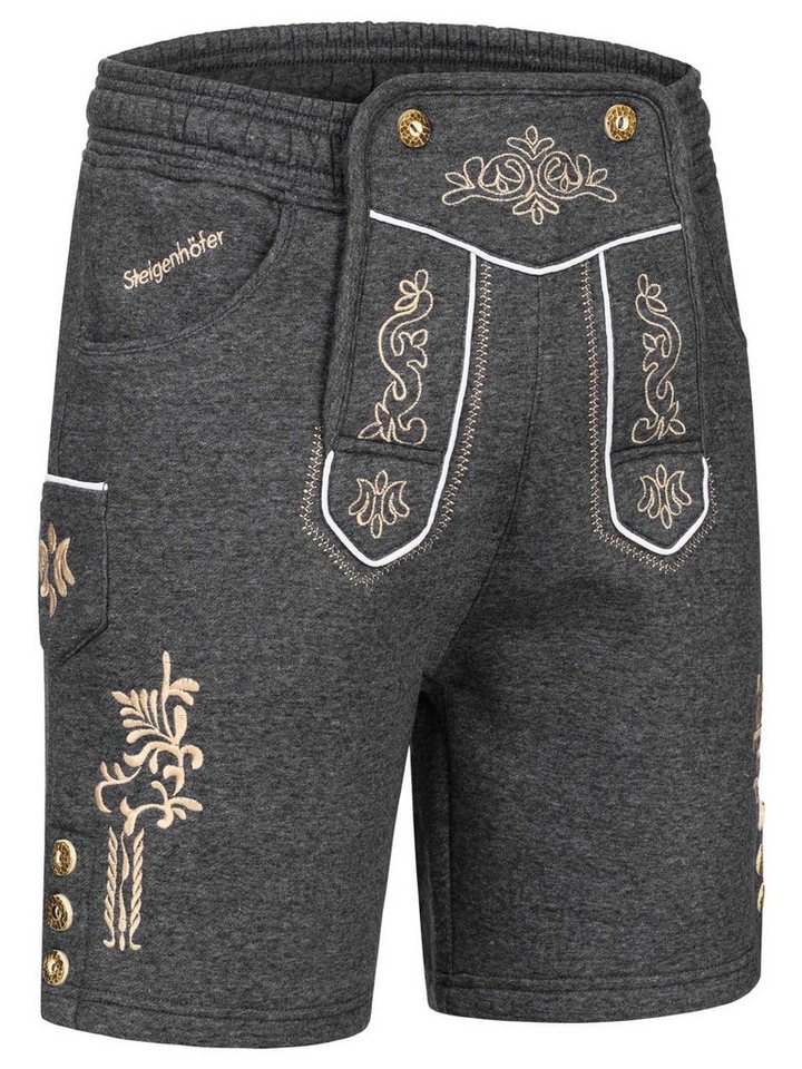 Steigenhöfer Manufaktur Jogginghose "MORITZ" kurze Jogginghose im Lederhosen Look Herren Tracht für Oktoberfest Wiesn und weitere Feierlichkeiten von Steigenhöfer Manufaktur