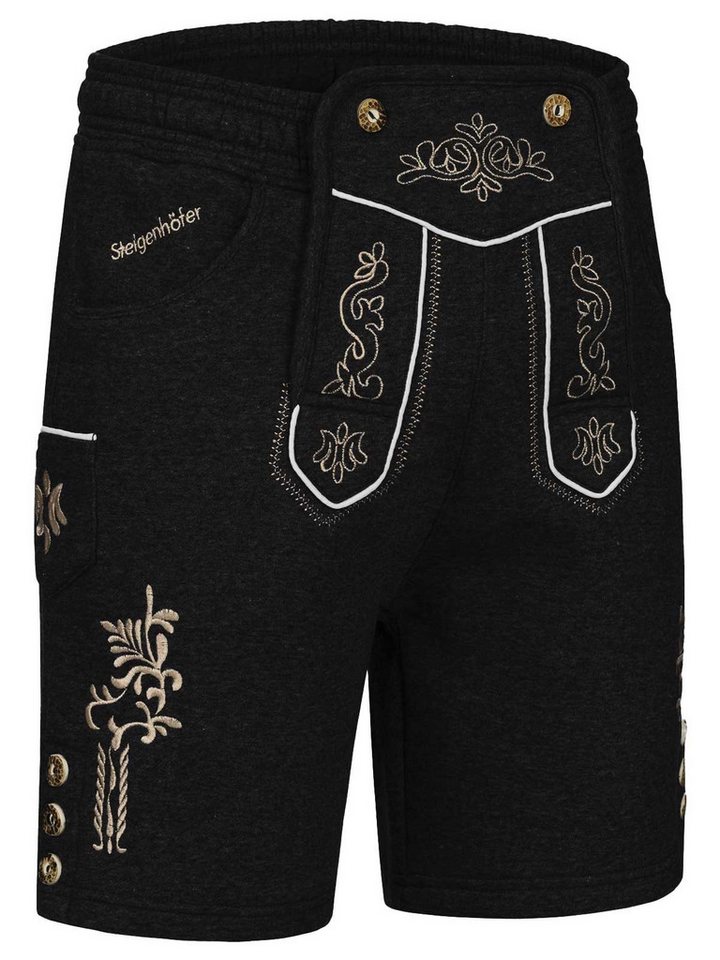 Steigenhöfer Manufaktur Jogginghose "MORITZ" kurze Jogginghose im Lederhosen Look Herren Tracht für Oktoberfest Wiesn und weitere Feierlichkeiten von Steigenhöfer Manufaktur
