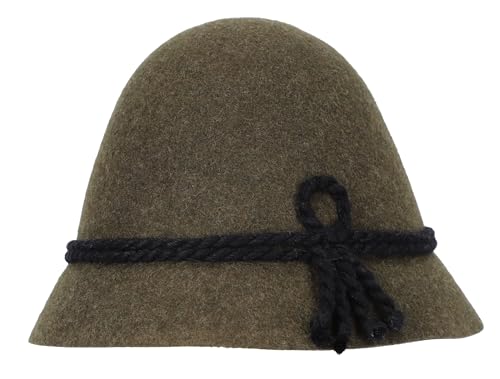 Steigenhöfer Original Herren Trachtenhut, Wanderhut, Filzhut Stopselhut - Heinrich - 100% Schurwolle - Schmale Krempe & Kordel - Zum Förstern & Wandern oder zum Oktoberfest - Grün - 60 von Steigenhöfer Manufaktur
