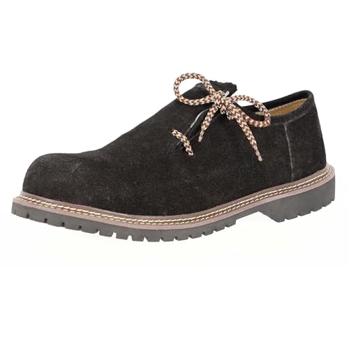 Trachtenschuhe Herren - Haferlschuhe für Männer - Florian - Echtes Leder - Optimale Passform und traditionelles Design - Herrenschuhe fürs Oktoberfest und Feierlichkeiten - Schwarz - Gr. 45 von Steigenhöfer Manufaktur