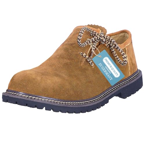 Trachtenschuhe Herren - Haferlschuhe für Männer - Florian - Echtes Rindsleder - Optimale Passform und traditionelles Design - Herrenschuhe fürs Oktoberfest und Feierlichkeiten - Hellbraun - Gr. 46 von Steigenhöfer Manufaktur