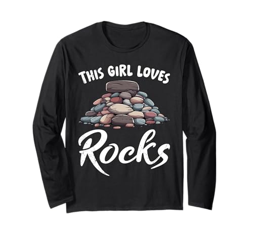 Steine Sammlung THIS GIRL LOVES ROCKS Lustiges Steinsammler Langarmshirt von Stein Sammler Shirt Steine Sammlung Kristalle