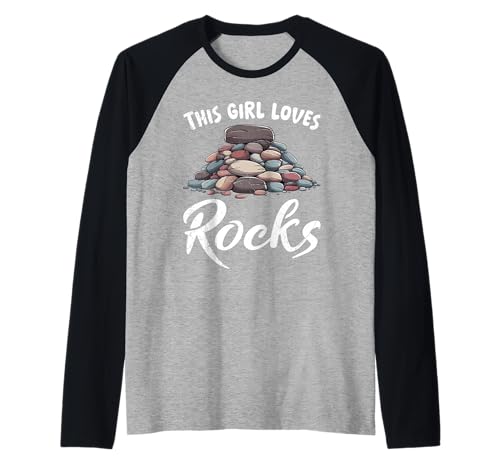 Steine Sammlung THIS GIRL LOVES ROCKS Lustiges Steinsammler Raglan von Stein Sammler Shirt Steine Sammlung Kristalle