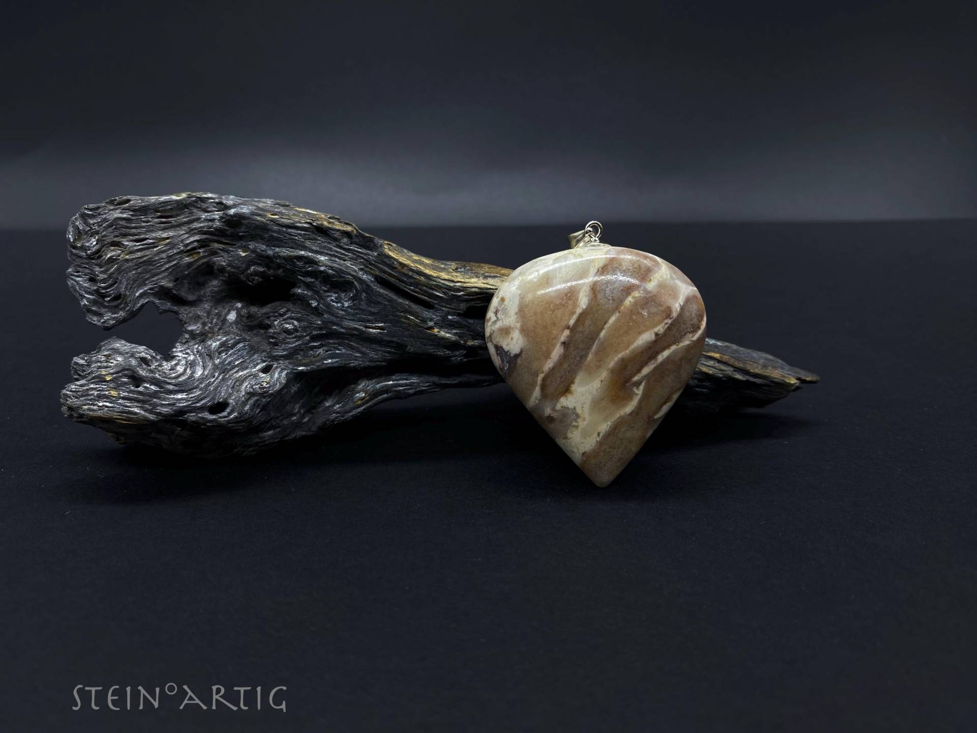 Anhänger Edelstein "Jurakoralle' Silber 925 von Steinartig