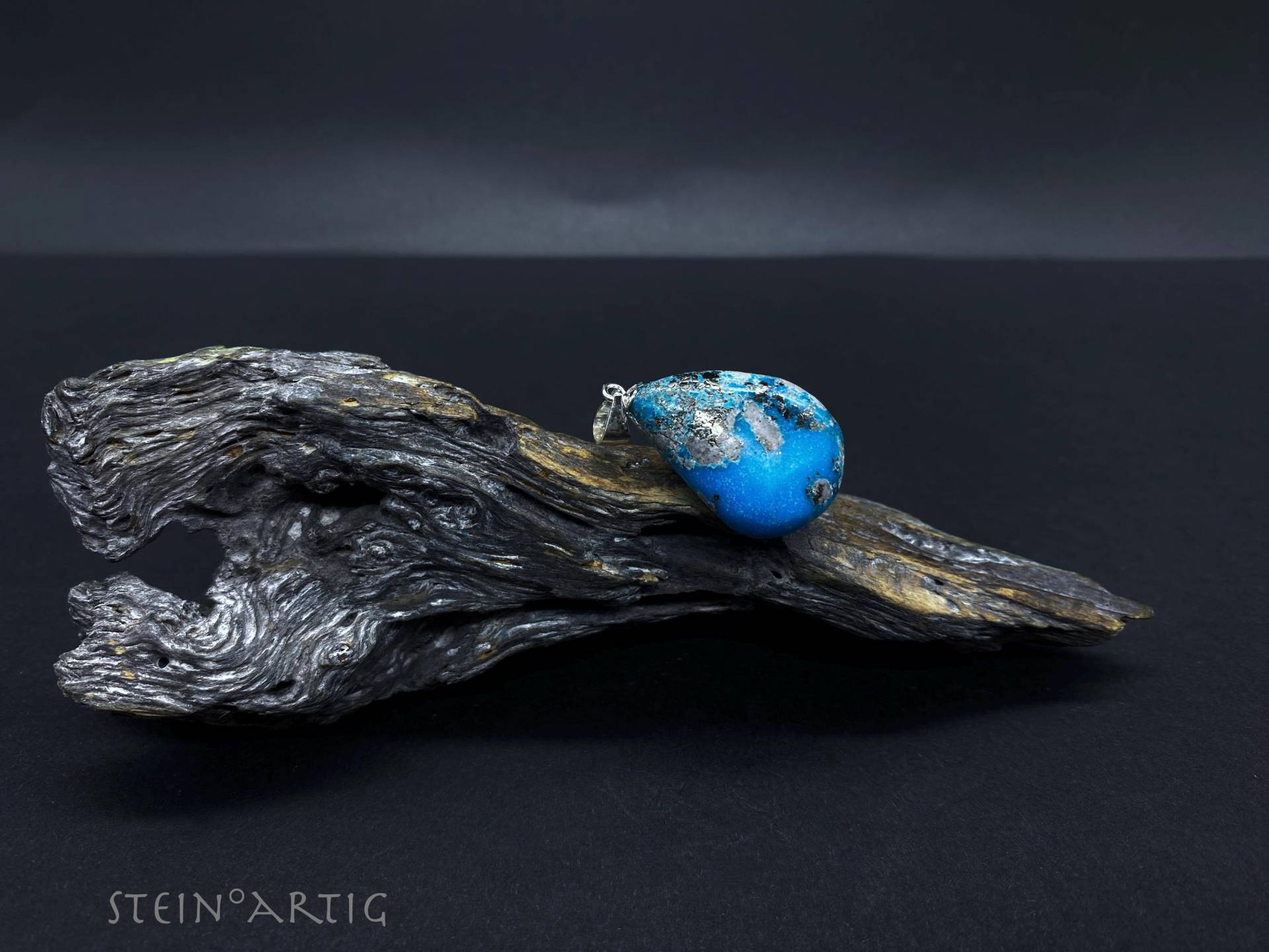 Anhänger Edelstein "Türkis Mit Pyrit', Silber 925 von Steinartig