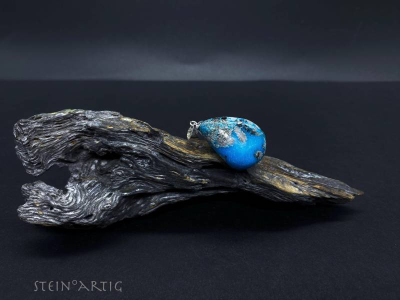 Anhänger Edelstein "Türkis Mit Pyrit', Silber 925 von Steinartig