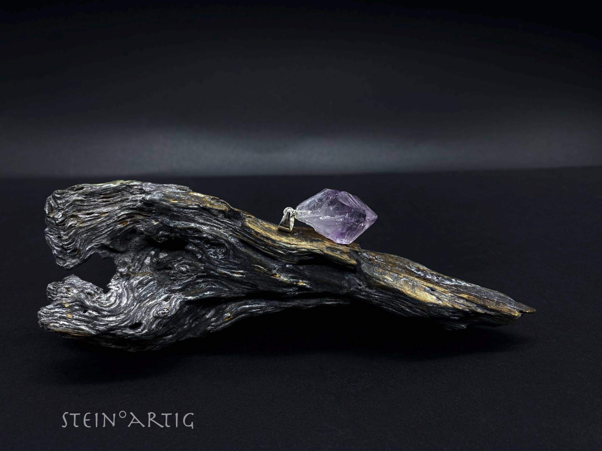 Edelstein Anhänger "Amethystspitze' Silber 925 von Steinartig