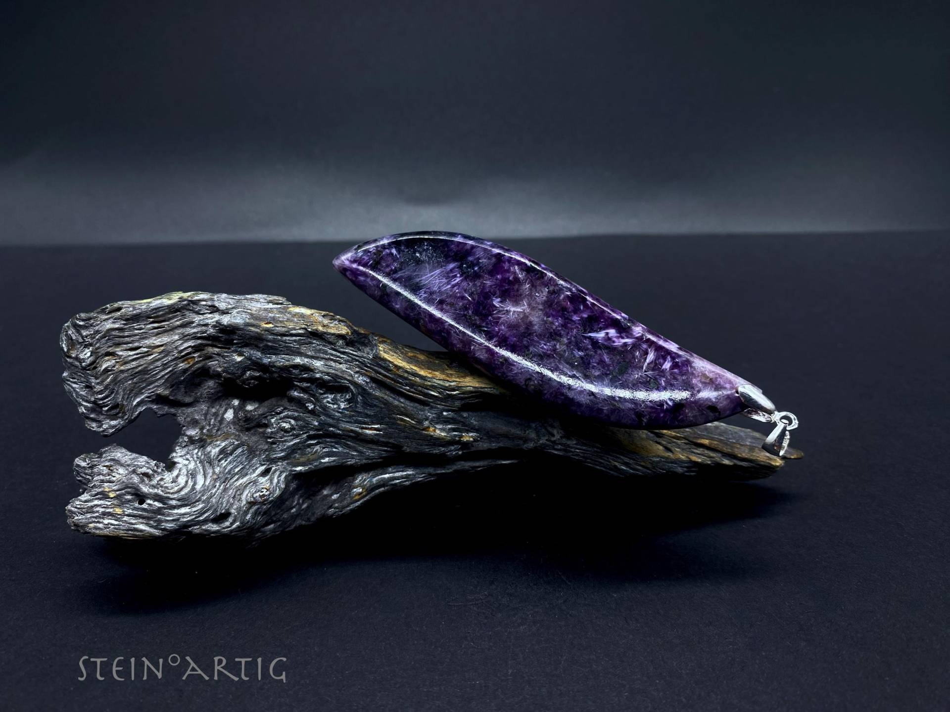 Edelstein Anhänger Charoit Xl, Silber 925 von Steinartig