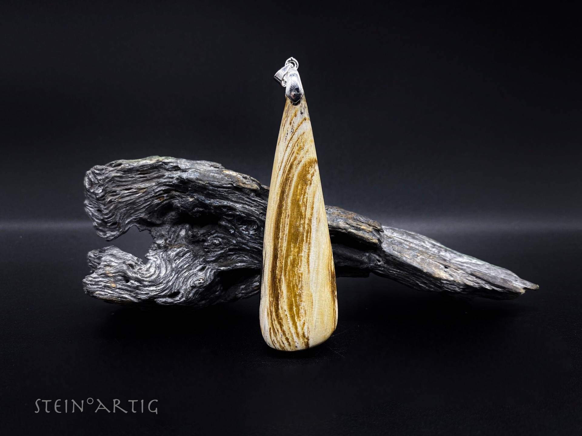 Edelstein Anhänger "Dendrolith' -Versteinertes Holz, 925 Silber Edelstein Anhänger "Dendrolith' -Versteinertes Holz, 925 Silber von Steinartig