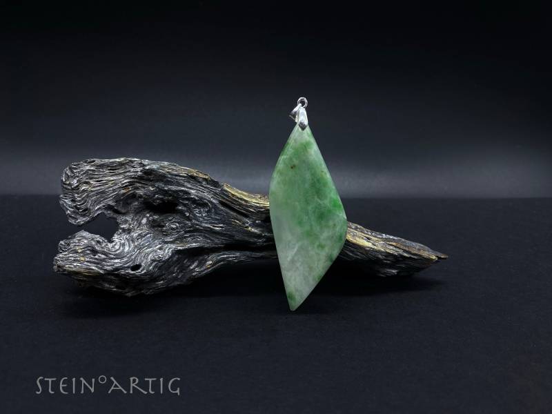 Edelstein Anhänger "Granat Grün' Xl, Silber 925 von Steinartig
