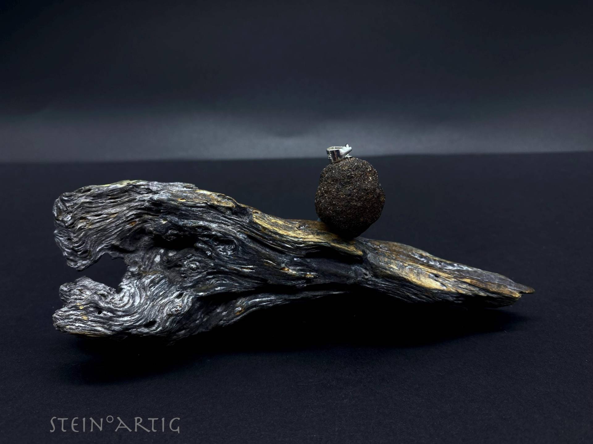 Edelstein Anhänger "Moqui Marble' 925 Silber von Steinartig