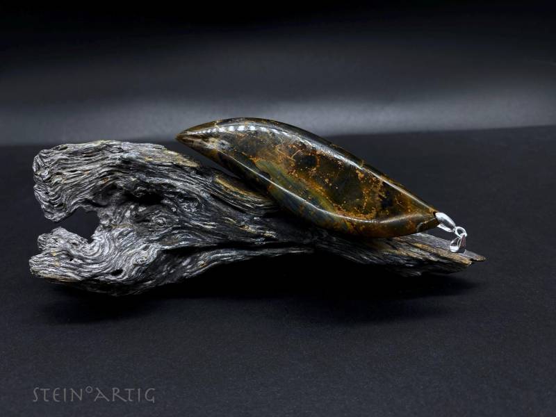 Edelstein Anhänger "Pietersit' Xl Silber 925 von Steinartig