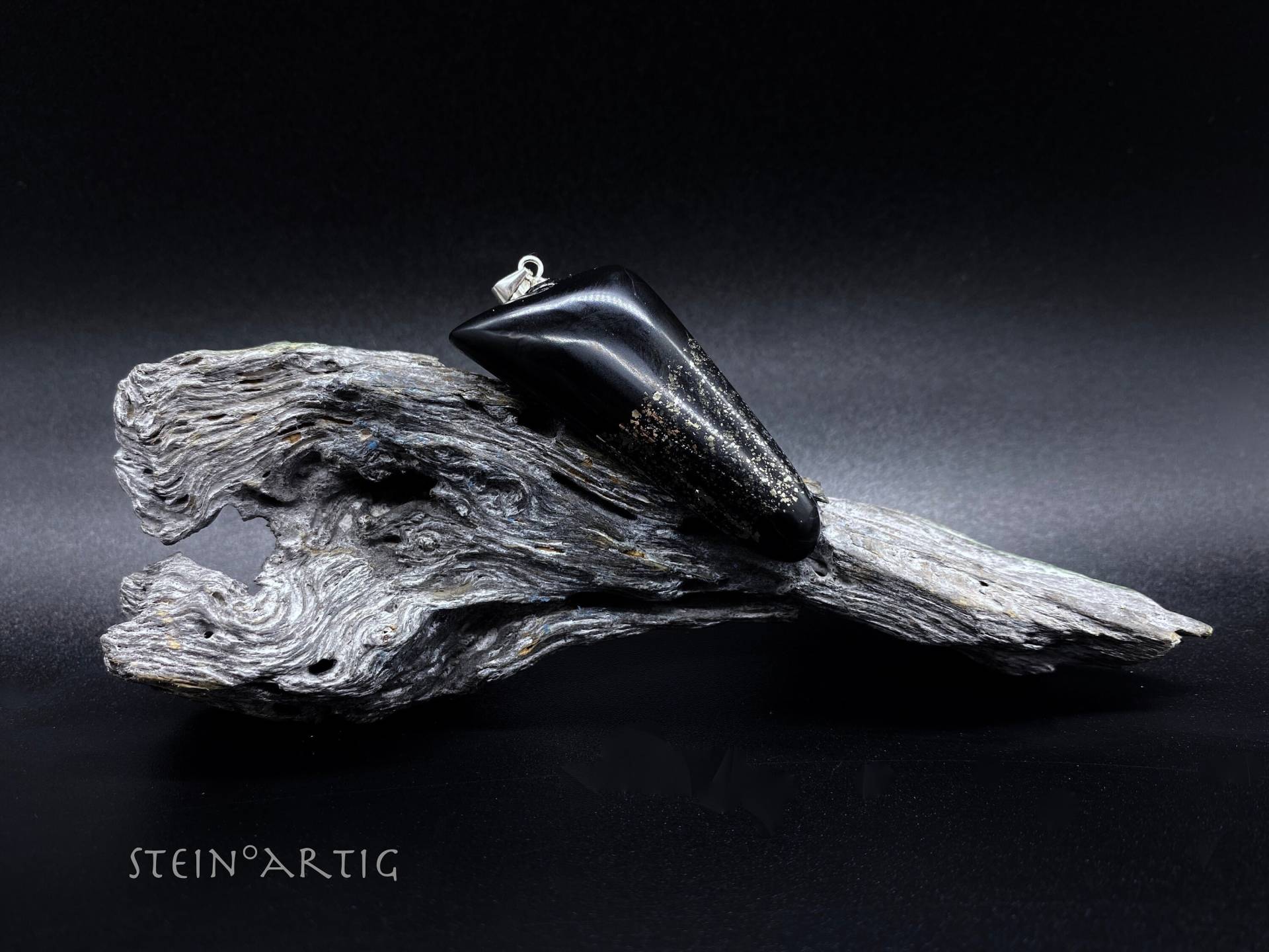 Edelstein Anhänger "Pyritschiefer', Silber 925 von Steinartig