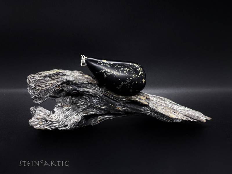 Edelstein Anhänger "Pyritschiefer', Silber 925 von Steinartig