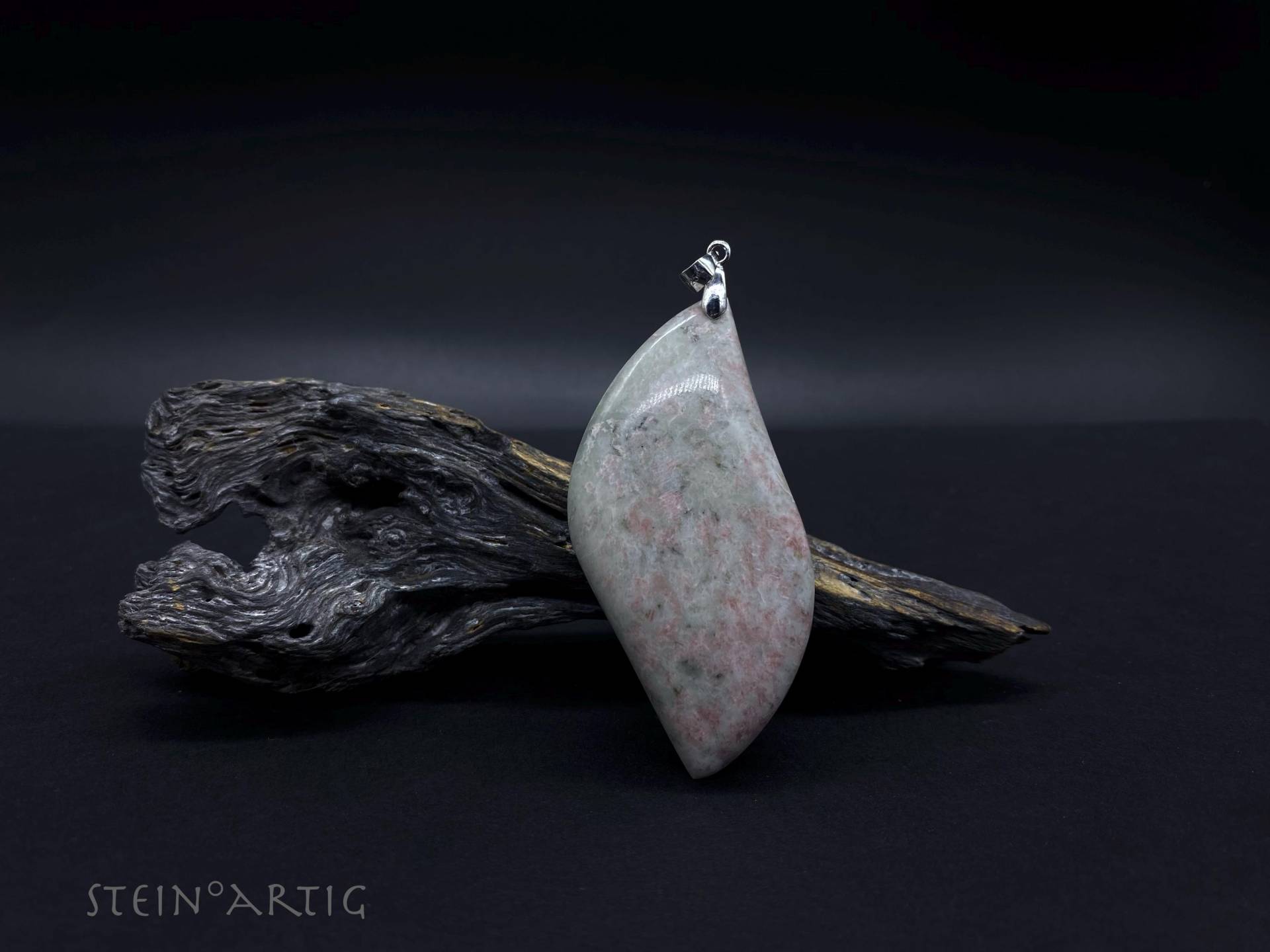 Edelstein Anhänger "Quarz-Turmalin', Silber 925 von Steinartig