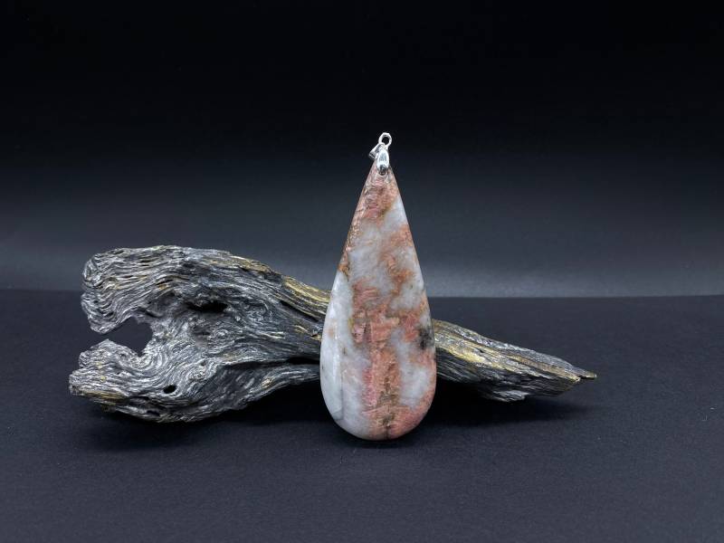 Edelstein Anhänger "Rhodonit' Schweiz Xl, Silber 925 von Steinartig