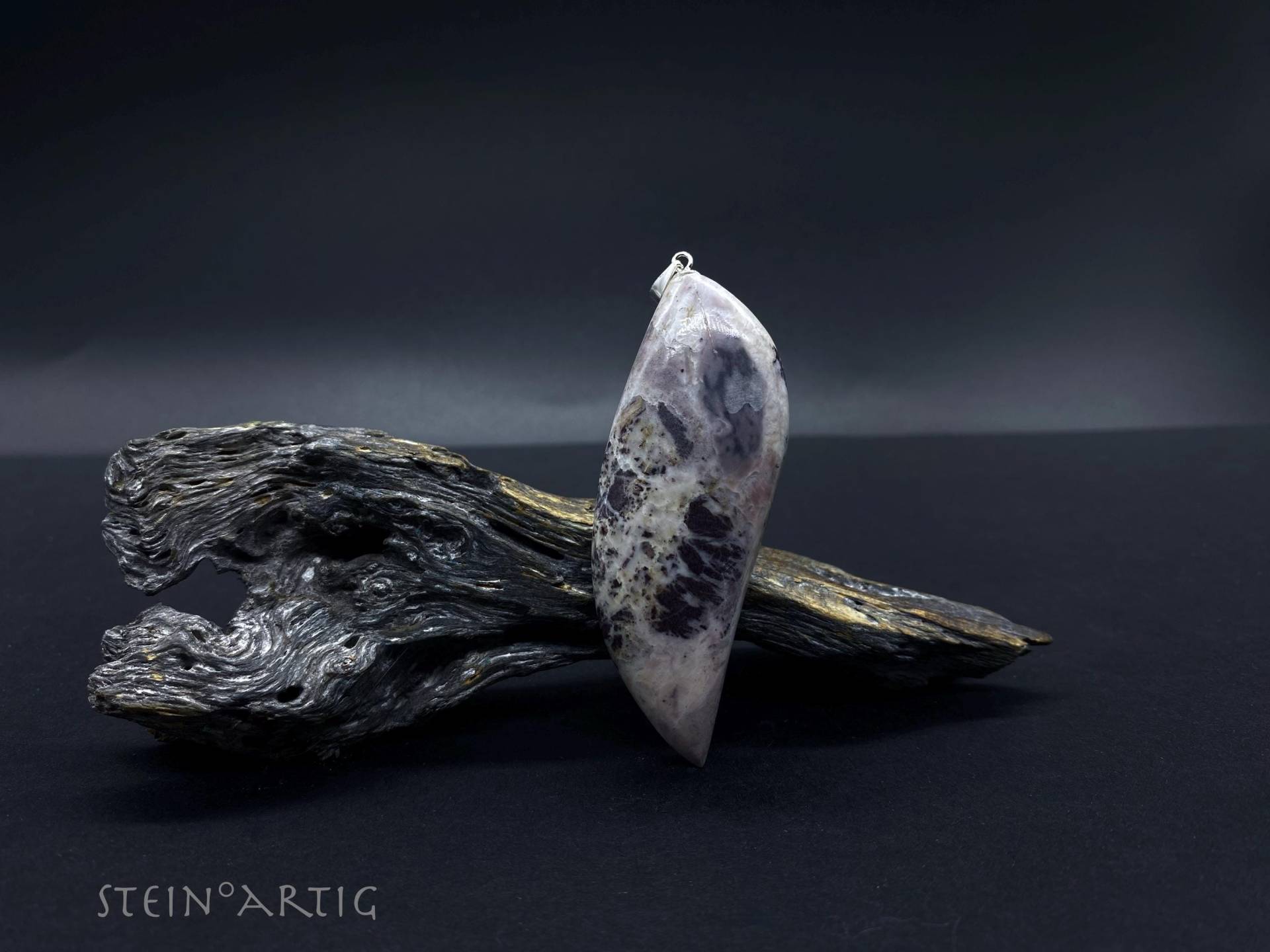 Edelstein Anhänger "Rosalaui Marmor', Silber 925 von Steinartig