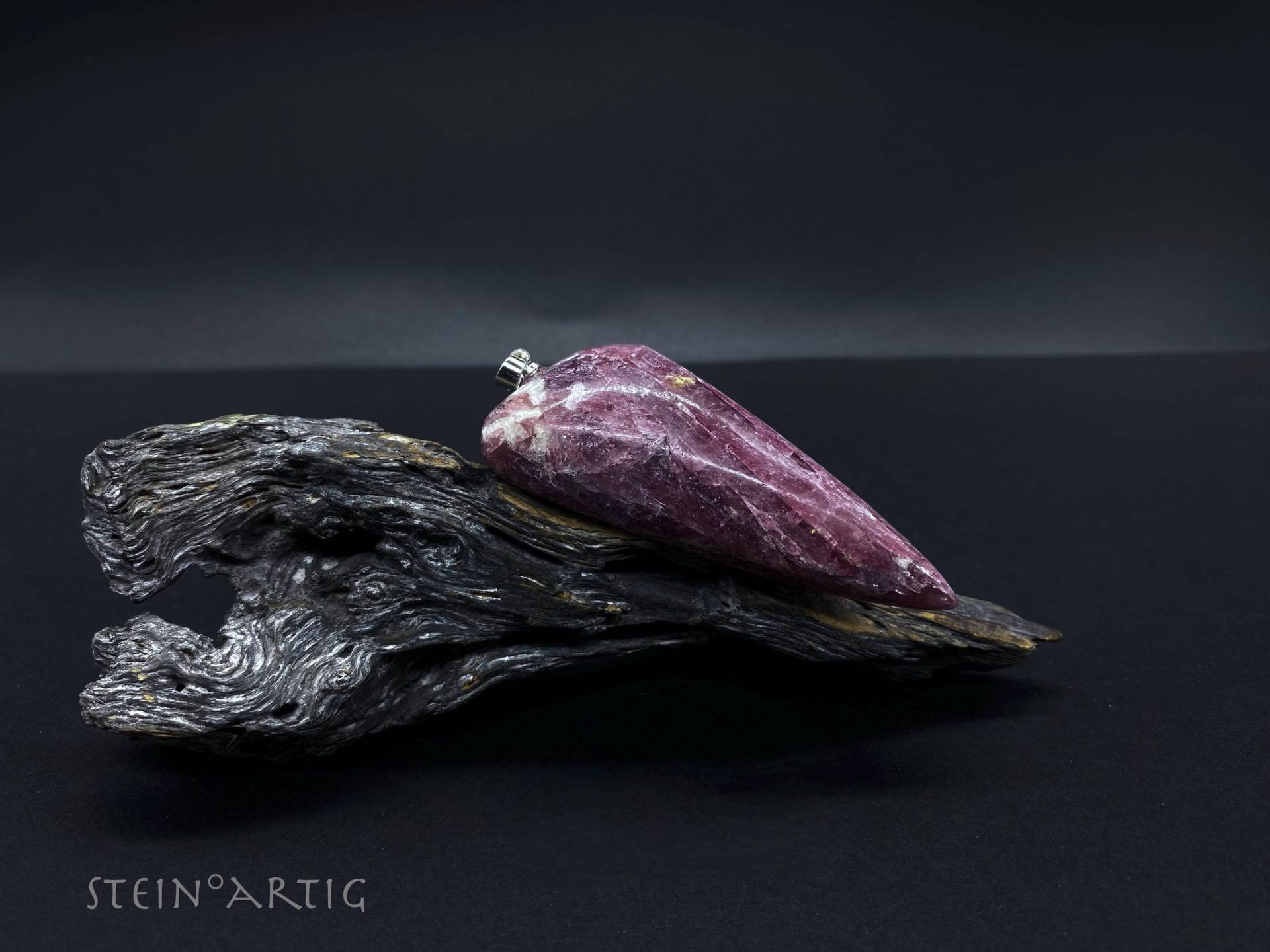 Edelstein Anhänger "Rubellit' Xl, 925 Silber von Steinartig