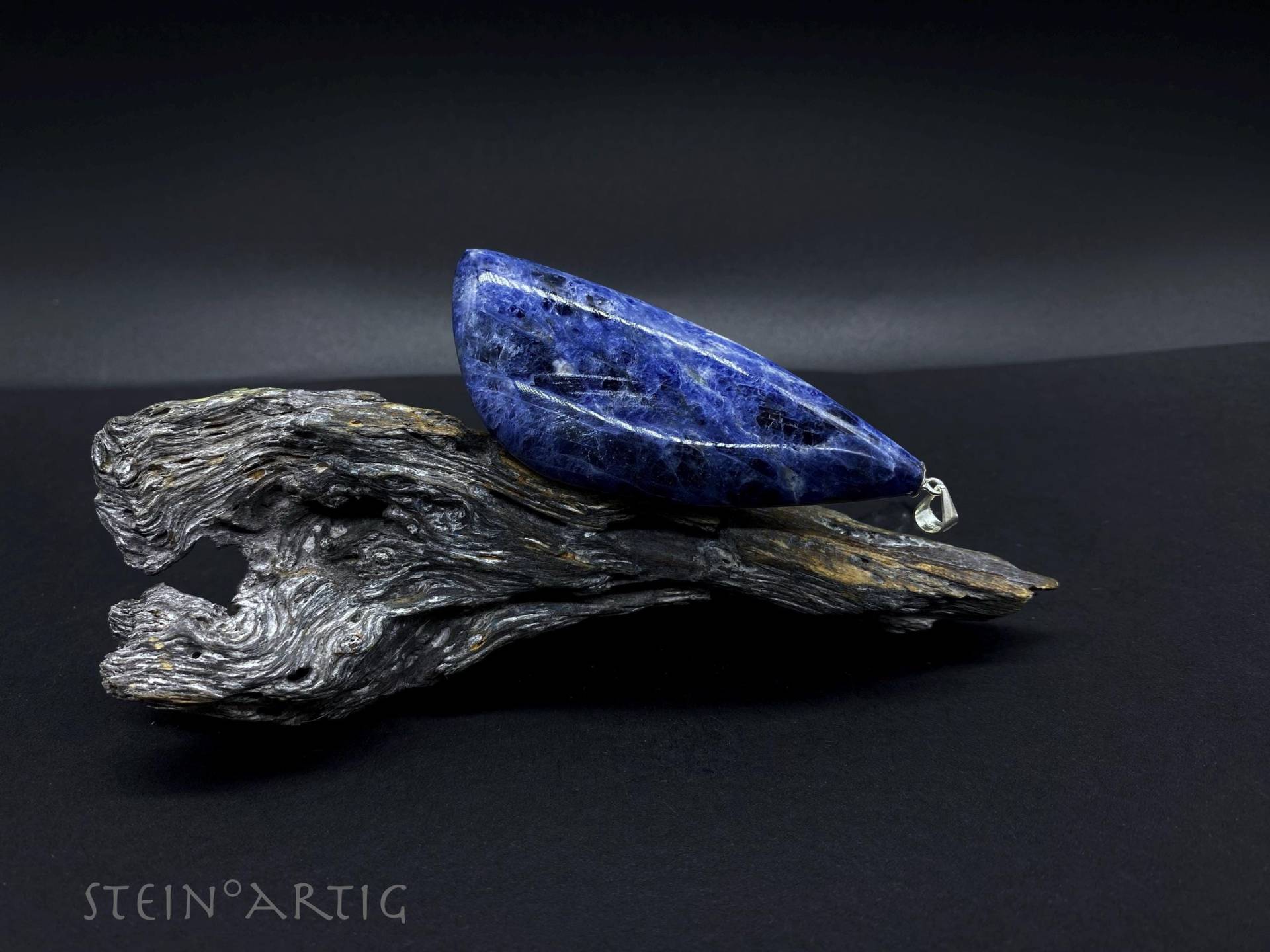 Edelstein Anhänger "Sodalith', Xl, Silber 925 von Steinartig