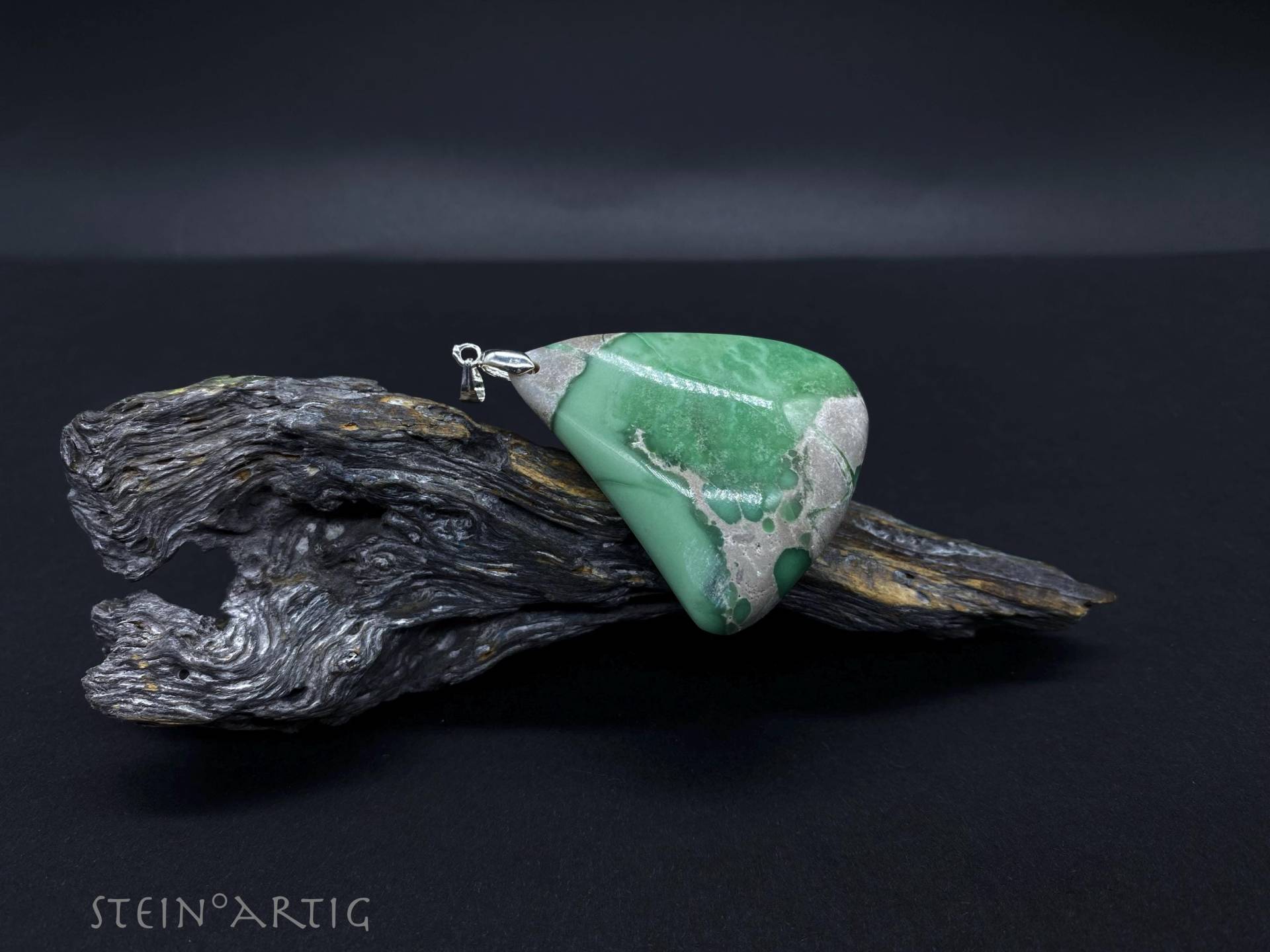 Edelstein Anhänger "Variscit', 925 Silber von Steinartig