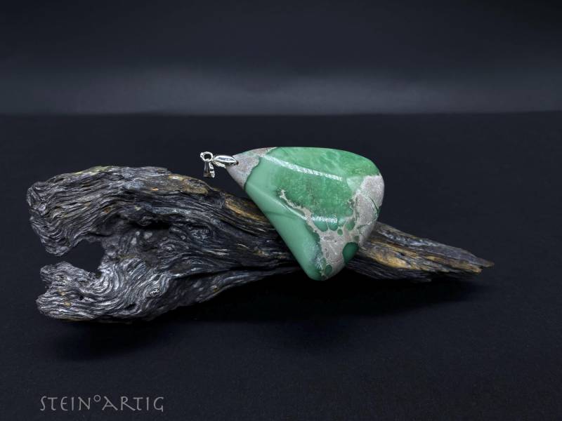 Edelstein Anhänger "Variscit', 925 Silber von Steinartig