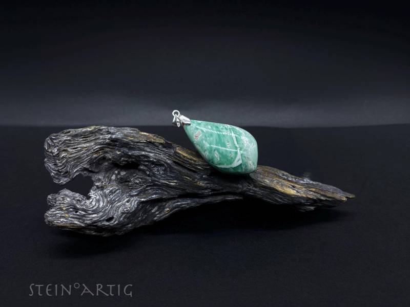Edelstein Anhänger "Variscit', 925 Silber von Steinartig