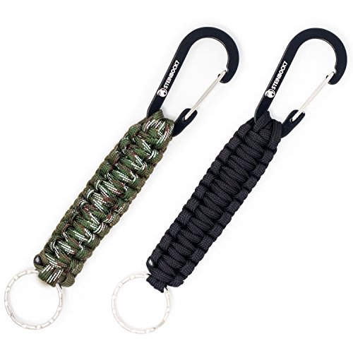 Steinbock7 Dolomiten Paracord Schlüsselanhänger 2er Set - Robust, Stylisch & Vielseitig, 18cm, 160kg Belastbar, ideal für Outdoor & Alltag - schwarz/camouflage von Steinbock7