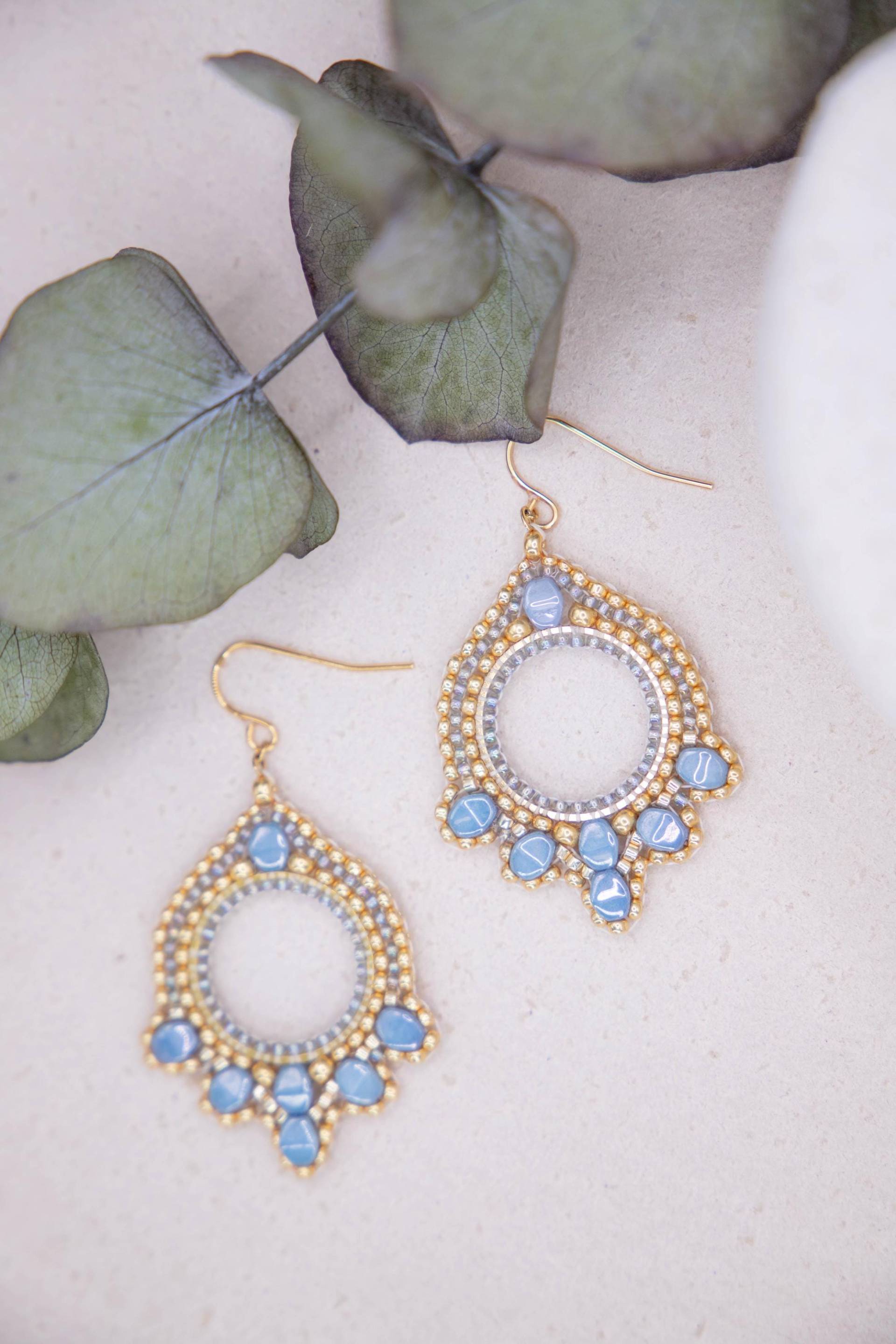 Handgefertigte Statement-Ohrringe, Perlenohrringe, Boho Ohrringe, Filigrane Einzigartiges Geschenk Für Sie von SteinerlSchmuck