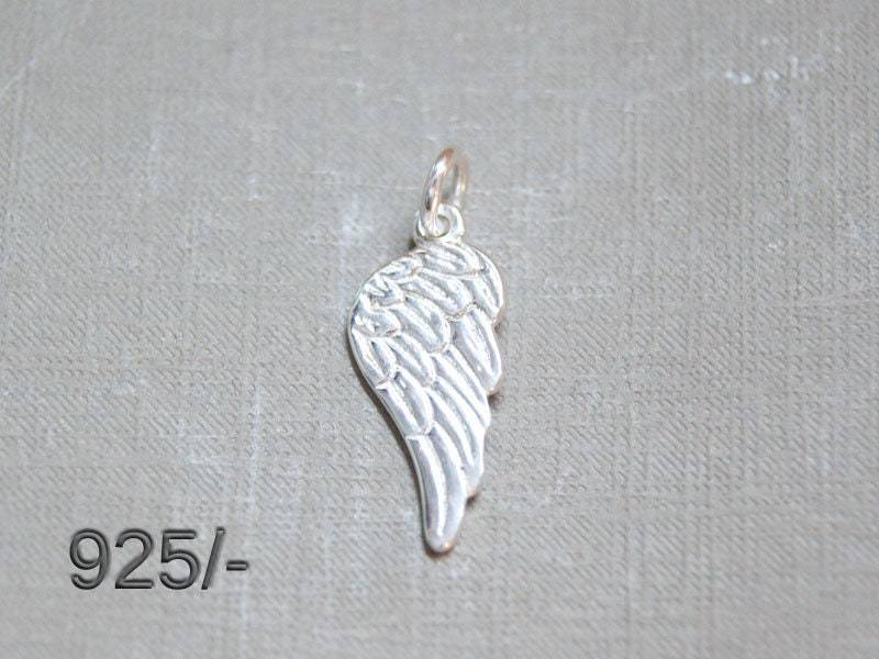 925-Silber Flügel Engelsflügel Anhänger 16mm Schutzengel Schmuck von SteineundmehrBeads