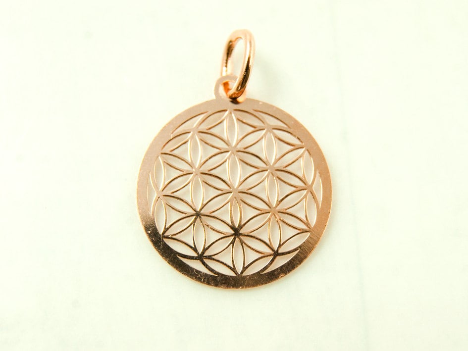 Silberanhänger Für Ketten Lebensblume 15mm Rund Rosevergoldet Symbolschmuck Silberanhänger Für Ketten Lebensblume 15mm Rund Rosevergoldet Symbolschmuck von SteineundmehrBeads
