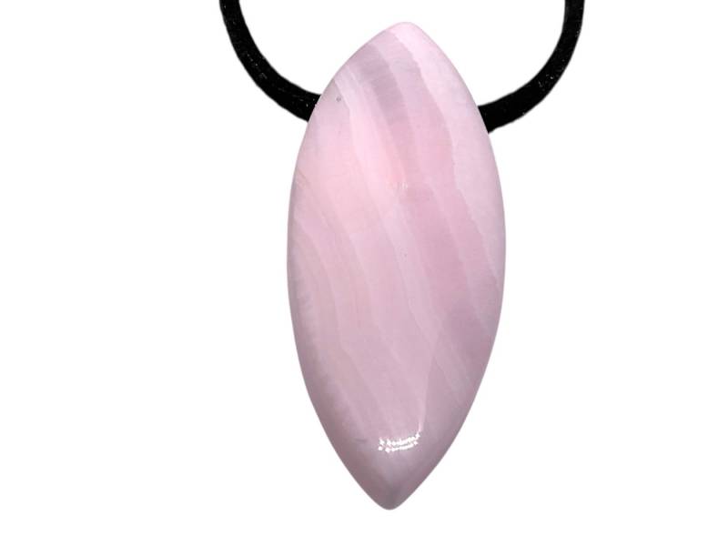 Steinfixx® Amulett Set Edelstein Anhänger aus echtem Manganocalcit, Tropfenanhänger (Blickfang, 1-tlg., Handarbeit, Brasilien), incl. 80 cm Wildlederband, Geschenkverpackung von Steinfixx®