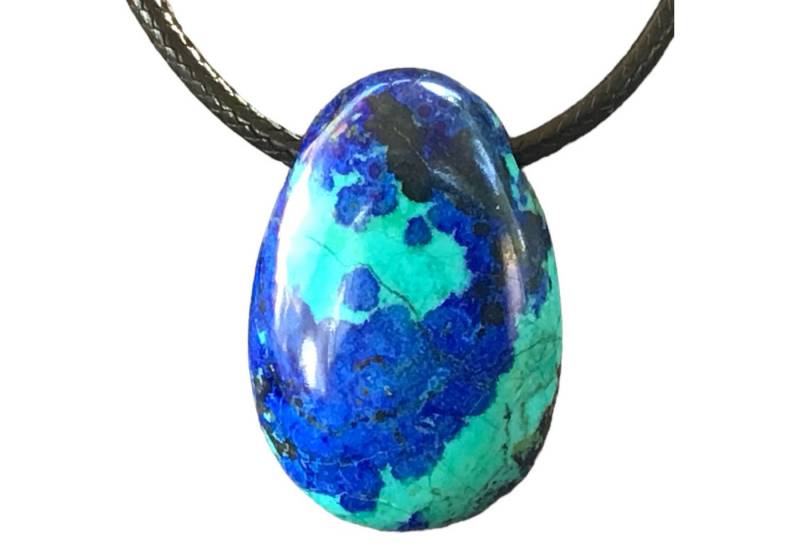 Steinfixx® Anhänger Set Azurit-Malachit-Chrysokoll Tropfen Anhänger mit Kette (Blickfang, 1-tlg., Handarbeit, USA), incl. 45 cm Baumwollband, Geschenkverpackung von Steinfixx®