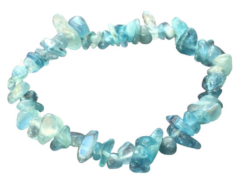 Steinfixx® Armband Aquamarin blau Splitterarmband - Brasilien - Der Seelenstein (18 cm Umfang, 1-tlg., seltener und besonderer Edelstein), 100 % echt, Handarbeit von Steinfixx®
