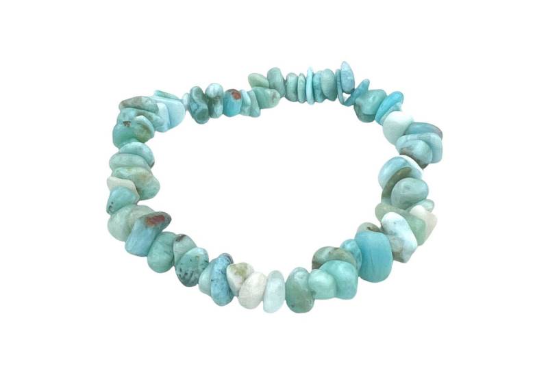 Steinfixx® Armband Larimar Splitterarmband - Dominikanische Republik (18 cm Umfang, 1-tlg., seltener und besonderer Edelstein), 100 % echt, Handarbeit von Steinfixx®