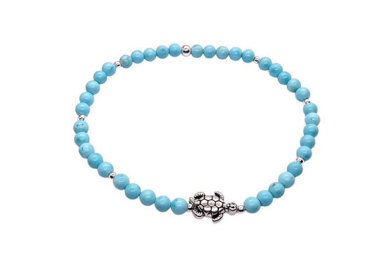 Steinfixx® Armband Perlenarmband 4mm - Schildkröte - 5 verschiedene Edelsteinsorten (Handmade in Deutschland, 925 Silberperlen), incl. Geschenkbox von Steinfixx®
