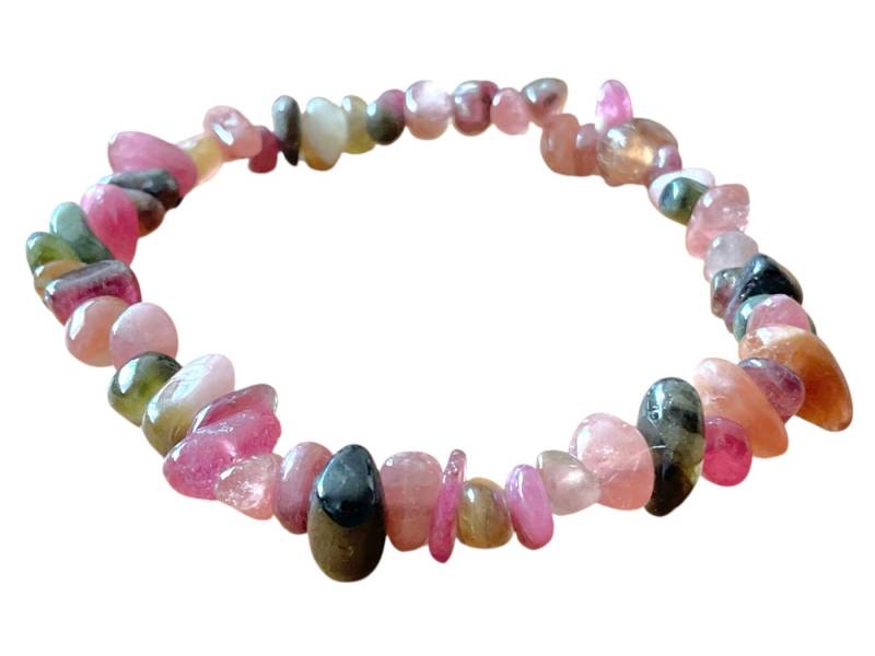 Steinfixx® Armband Turmalin bunt Splitterarmband - Brasilien - starker Schutzstein (AAA-Qualität, 1-tlg., 18 cm Umfang), 100 % echt, Handarbeit von Steinfixx®