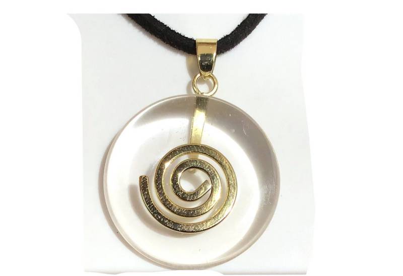 Steinfixx® Lange Kette echter Edelsteindonut 30 mm, incl. Geschenkbox, viele Varianten (incl. Wildlederband 80 cm, Handmade), zusätzlich wahlweise mit Silber- oder Goldspirale von Steinfixx®