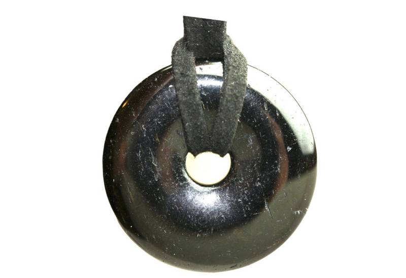 Steinfixx® Lange Kette echter Edelsteindonut 30 mm, incl. Geschenkbox, viele Varianten (incl. Wildlederband 80 cm, Handmade), zusätzlich wahlweise mit Silber- oder Goldspirale von Steinfixx®