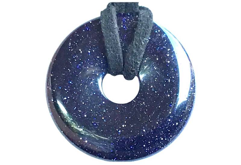 Steinfixx® Lange Kette echter Edelsteindonut 30 mm, incl. Geschenkbox, viele Varianten (incl. Wildlederband 80 cm, Handmade), zusätzlich wahlweise mit Silber- oder Goldspirale von Steinfixx®