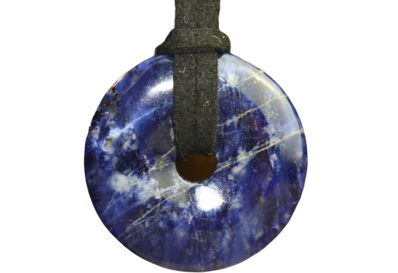 Steinfixx® Lange Kette echter Edelsteindonut 30 mm, incl. Geschenkbox, viele Varianten (incl. Wildlederband 80 cm, Handmade), zusätzlich wahlweise mit Silber- oder Goldspirale von Steinfixx®