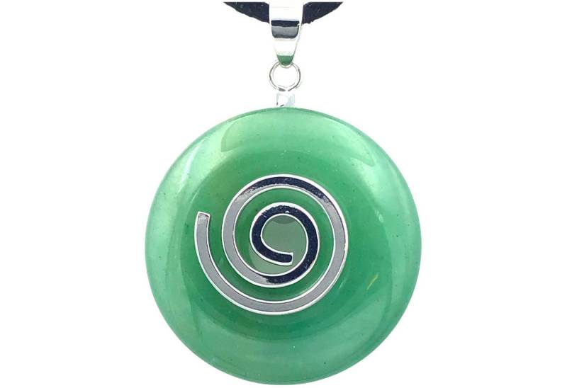 Steinfixx® Lange Kette echter Edelsteindonut 30 mm, incl. Geschenkbox, viele Varianten (incl. Wildlederband 80 cm, Handmade), zusätzlich wahlweise mit Silber- oder Goldspirale von Steinfixx®